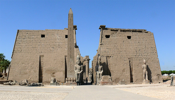 Luxor Temple columns at dusk, Egypt