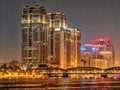 Cairo skyline illuminated at night