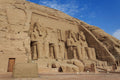 Abu Simbel temple facade on Lake Nasser